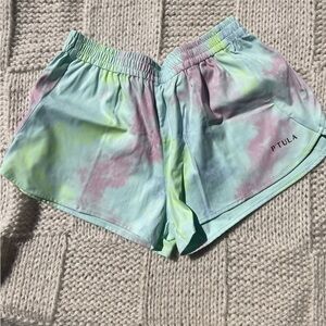 P'tula Women's Pastel Tie-Dye Athletic Shorts